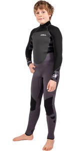 2022 Gul Junior Response 5/3mm Gbs Wetsuit Met Back Zip Re1218-c1 - Houtskool / Contour Camo